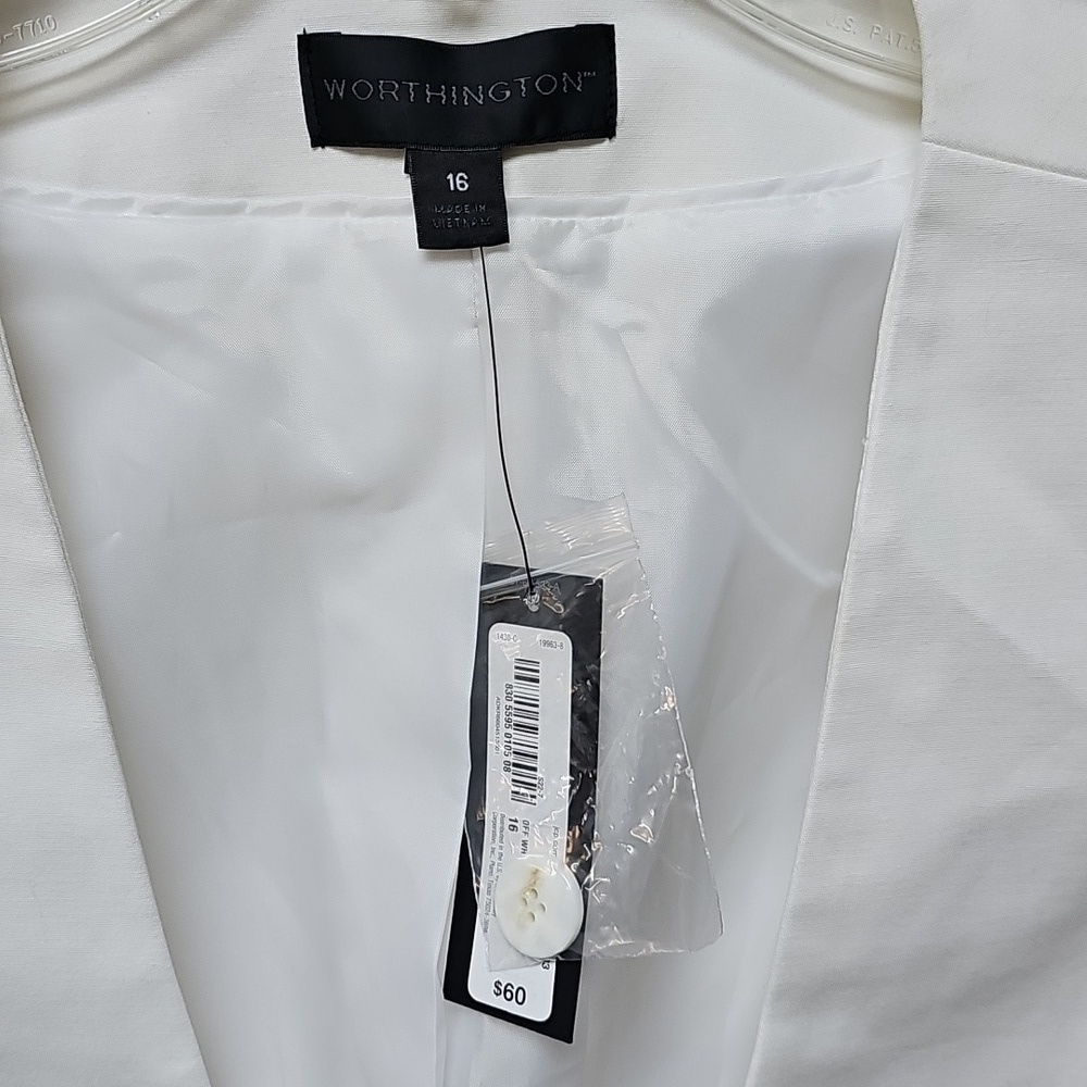 NWT Worthington Ladies Blazer/Jacket Sz 16 White - Picture 2 of 10